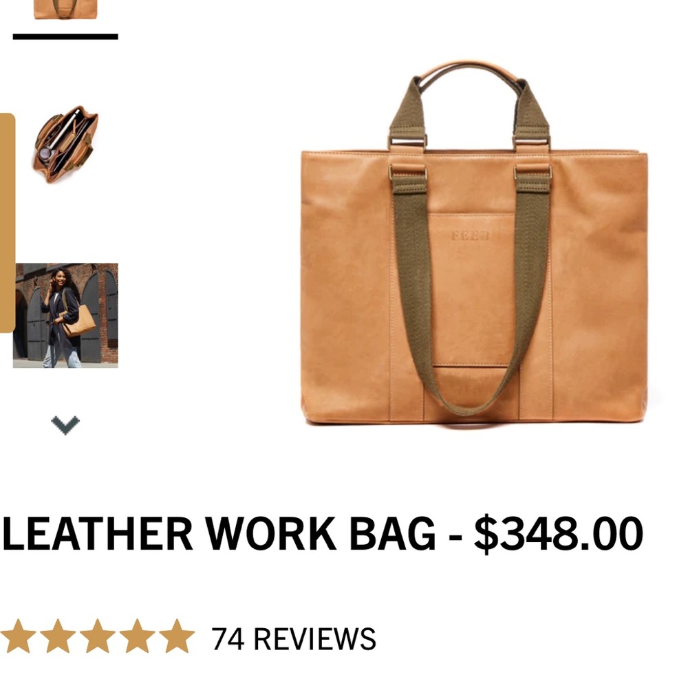 FEED leather work bag